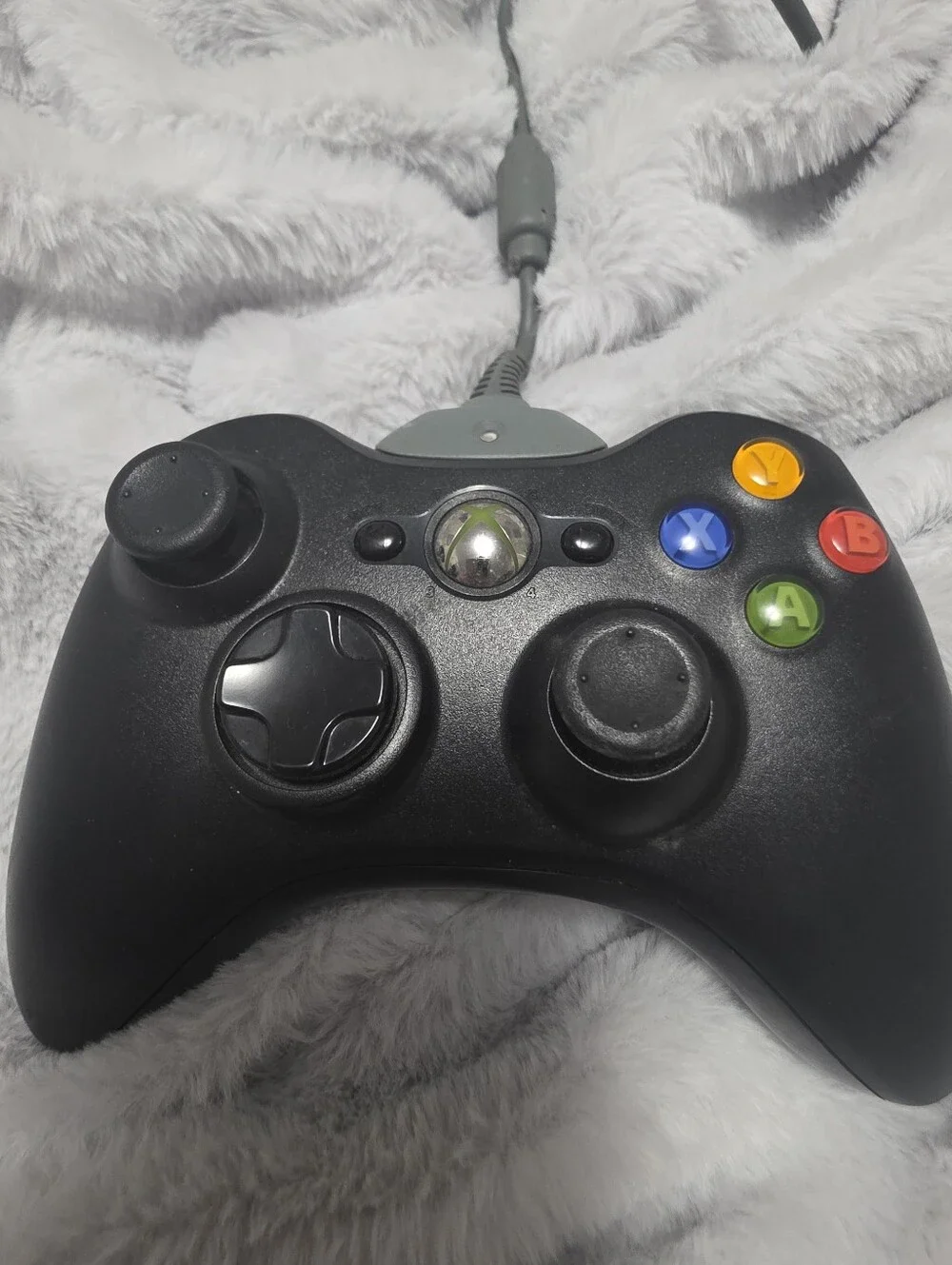 Official Microsoft Xbox 360 black Wired Controller! ~ tested- does work